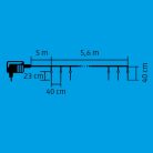 LED-es jégcsap fényfüzér, 5,32x0,24 m / 240 db hidegfehér LED, adapter, kül- és beltéri