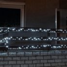 LED-es fényfüzér, 35 m / 500 db hidegfehér LED, adapter, kül- és beltéri 
