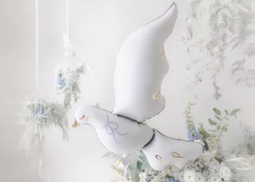 Dekoratív madárketrec, 24 cm, fehér