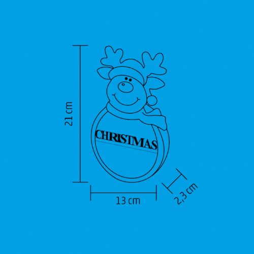 Fa ajtódísz, ablakdísz, rénszarvas forma, 4 db LED,  kapcsolható