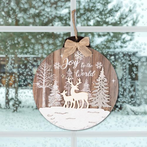 Fa ablakdísz, ajtódísz, 6 db LED, 