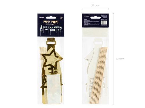 Fotó kellékek Ünnepeljünk, mix, arany (1 pkt / 8 db.)