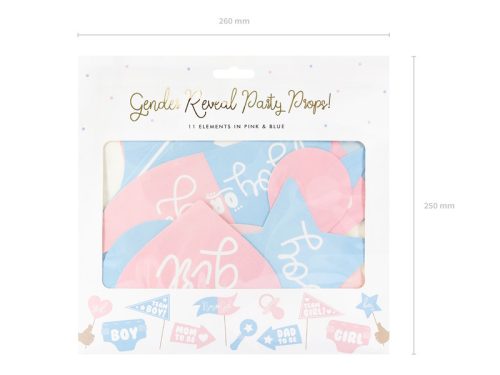 Fotó kellékek - baba neme bulira - mix (1 pkt / 11 db.)