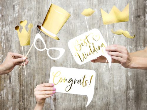 Esküvői fotó kellékek, keverék (1 pkt / 10 db.)