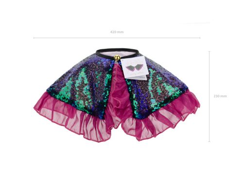 Csillogó flitteres gallér gyerekeknek, zöld-kék-lila