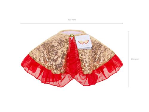 Gyermek arany flitteres gallér piros fodorral, 3-7 éveseknek