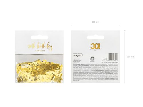 Fém konfetti, 30-as szám, 15g