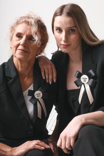 Rozetta 60. születésnapra, krém-fekete, 11x17 cm