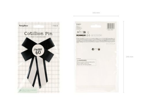 Rozetta 60. születésnapra, krém-fekete, 11x17 cm