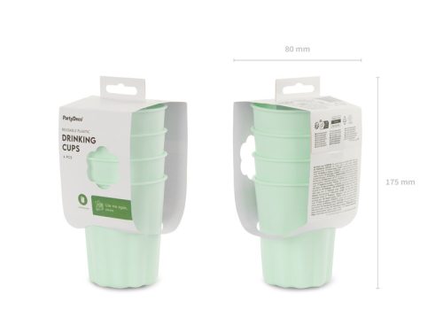 Műanyag poharak Frill, 220 ml, zsálya (1 db / 4 db)