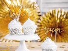 Cupcake feltét Love, arany, 13cm (1 pkt / 6 db.)