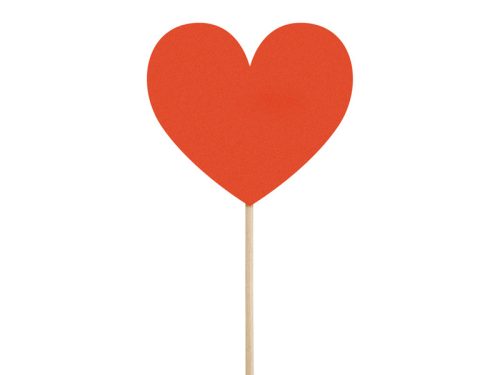 Cupcake feltét Szívek, piros, 11 cm (1 db / 6 db.)