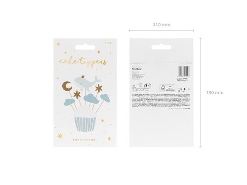 Cupcake feltét - Bálna, 11-13,5 cm (1 db / 7 db)