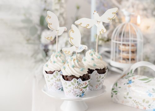 Cupcake feltét - Dove, 14,5 cm, mix (1 pkt / 6 db.)