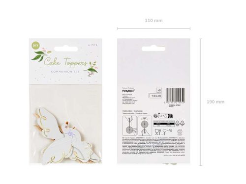 Cupcake feltét - Dove, 14,5 cm, mix (1 pkt / 6 db.)