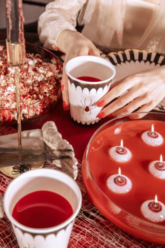 Arany Pók Mintás Papír Pohár, 400 ml, 6 darabos készlet