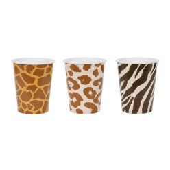 Szafari papír poharak 220 ml, 6 db-os vegyes mintával