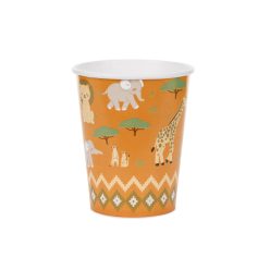 Papír pohár Safari mintával, 220 ml, 6 darabos csomag