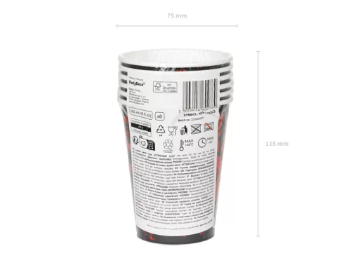 Papírpohár "You're Next", 250 ml, fekete-piros (6 db/csomag)