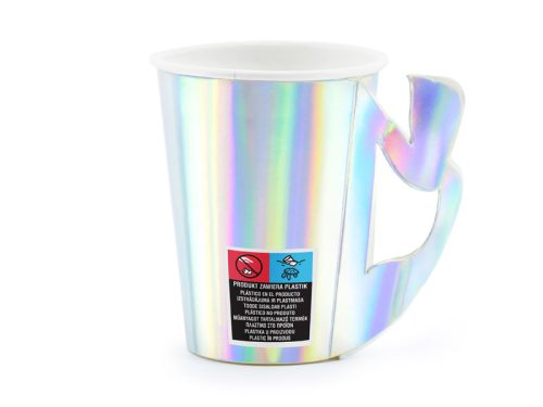 Papírpoharak Mermaid, irizáló, 220ml (1 db / 6 db.)