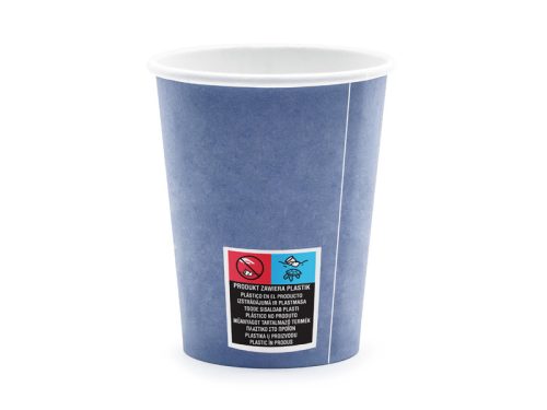 Cups Happy B'day!, granatowy, 220ml (1 db / 6 db.)