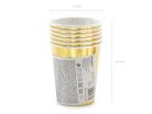 18. születésnapi papírpoharak, arany, 220 ml (1 db / 6 db)