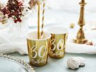 30. születésnapi papírpoharak, arany, 220 ml (1 db / 6 db)