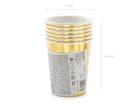 40. születésnapi papírpoharak, arany, 220 ml (1 db / 6 db)