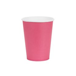   Egyszínű sötétrózsaszín papír pohár 250 ml, 6 darabos csomag