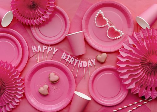 Egyszínű sötétrózsaszín papír pohár 250 ml, 6 darabos csomag