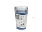 Sötétkék papír poharak 250 ml, 6 darabos csomag