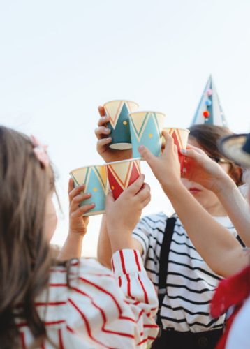 Circus papír poharak, színes mix, 220 ml, 6 db/csomag