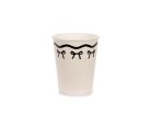 Paper cups with bows, cream-black, 220 ml (1 pkt / 6 pc.)