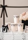 Paper cups with bows, cream-black, 220 ml (1 pkt / 6 pc.)