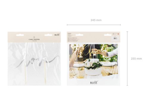 Tortatortabeszúró Love, ezüst, 17cm