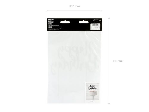 Tortatortabeszúró Boldog születésnapot, fekete, 22,5 cm