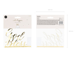 Tortatortabeszúró God Bless, arany, 27,5cm