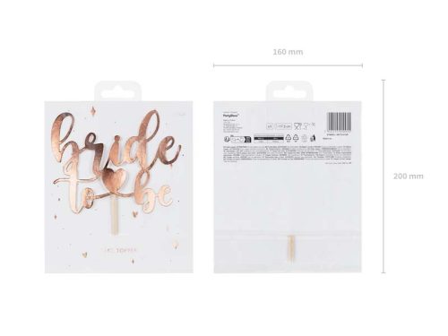 Tortatortabeszúró Leendő menyasszony, 17,5 cm, rózsaszín arany