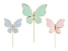 Cake toppers Butterflies, 9 x 6.5 cm, mix (1 pkt / 9 pc.)