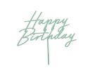 Akril tortafedő ''Happy Birthday'', zöld, 16,5 cm