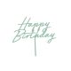 Akril tortafedő ''Happy Birthday'', zöld, 16,5 cm