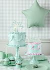 Akril tortafedő ''Happy Birthday'', zöld, 16,5 cm