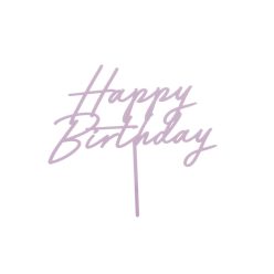   Akril tortafedő ''Happy Birthday'', lila, 16,5 cm