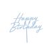 Akril tortafedő ''Happy Birthday'', páráskék, 16,5 cm