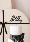 Akril tortafedő ''Happy Birthday'', fekete, 16,5 cm