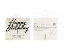 Akril tortafedő ''Happy Birthday'', fekete, 16,5 cm