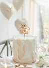 MR & MRS arany akril tortadísz, 16,5 cm