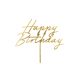 Arany színű akril 'Happy Birthday' tortadísz 18x16,5 cm