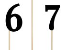 Asztalszámok, fekete, 24-26cm (1 pkt / 11 db.)