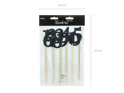 Asztalszámok, fekete, 24-26cm (1 pkt / 11 db.)